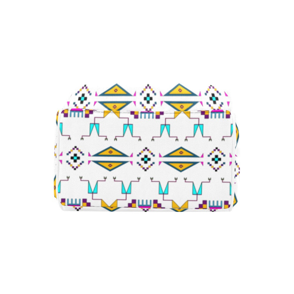 Rite of Passage White Multi-Function Diaper Backpack/Diaper Bag