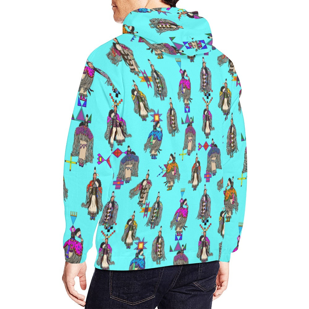 Women's Tradish Dancers Turquoise Hoodie for Men (USA Size)