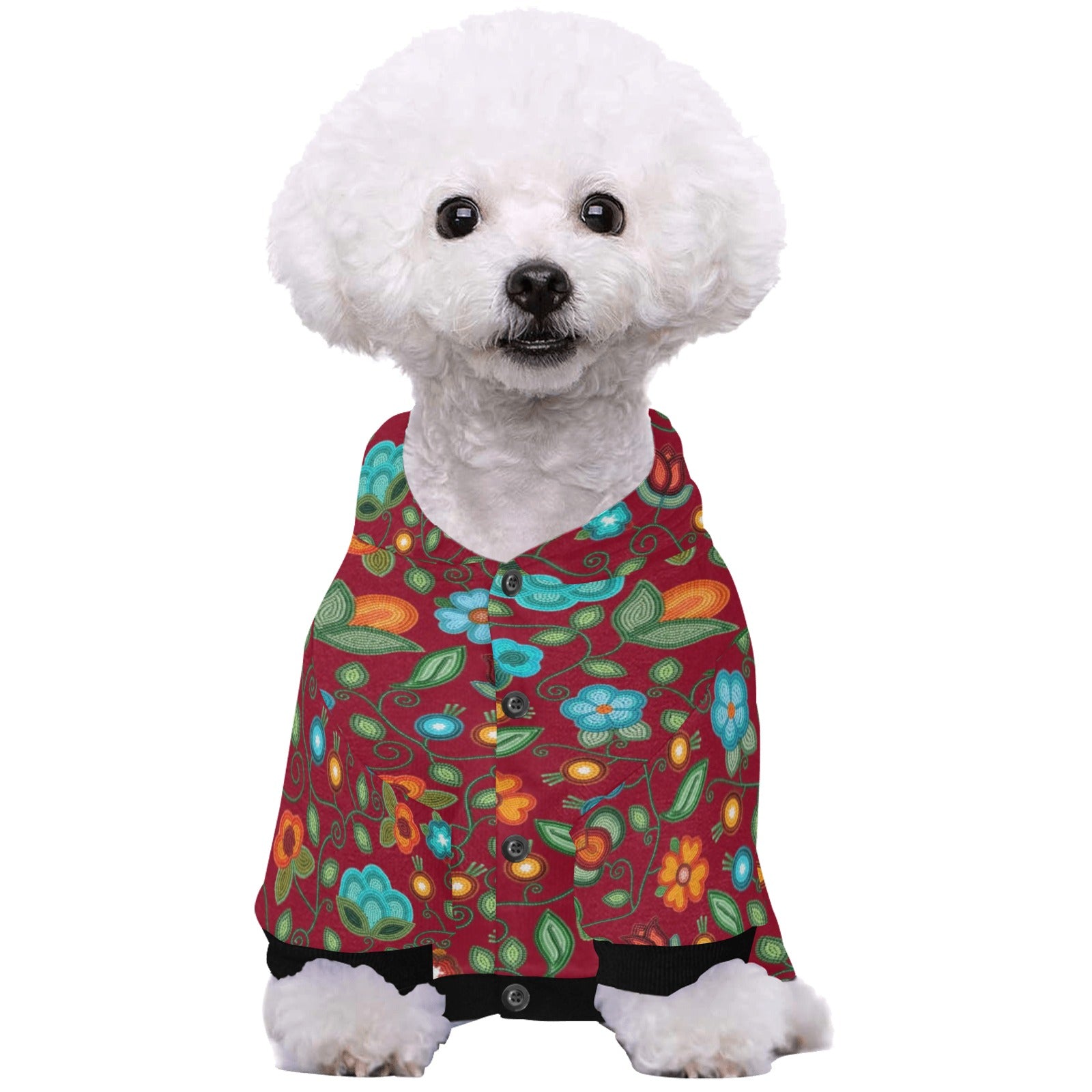 Prairie Fire Petals Red Pet Dog Hoodie