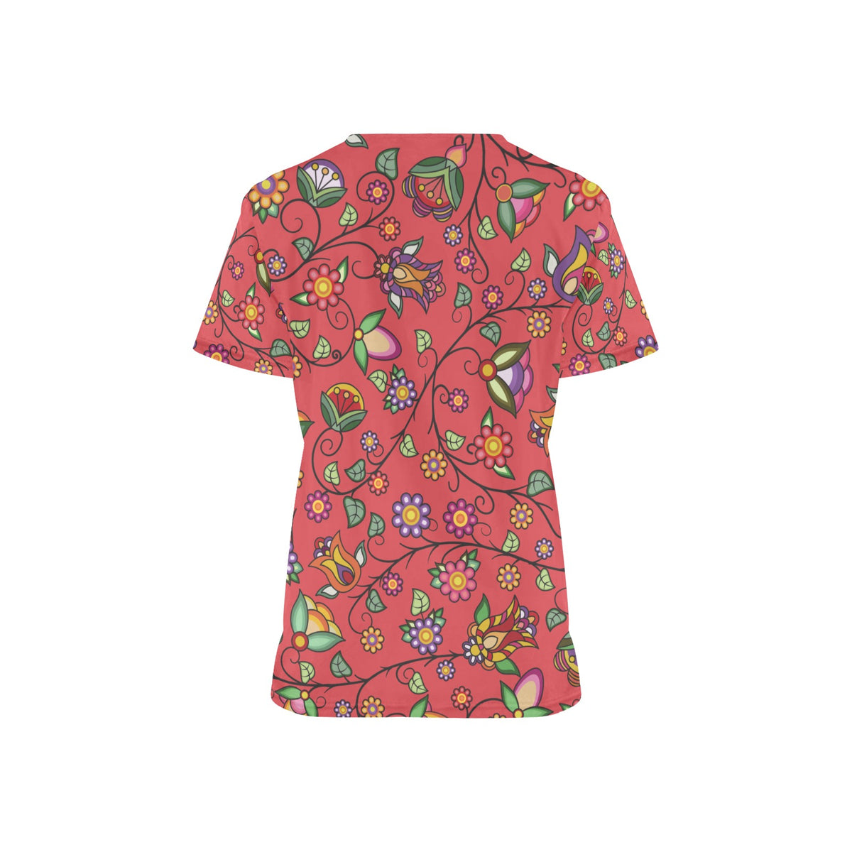 Heartbeat Petals Red Scrub Top