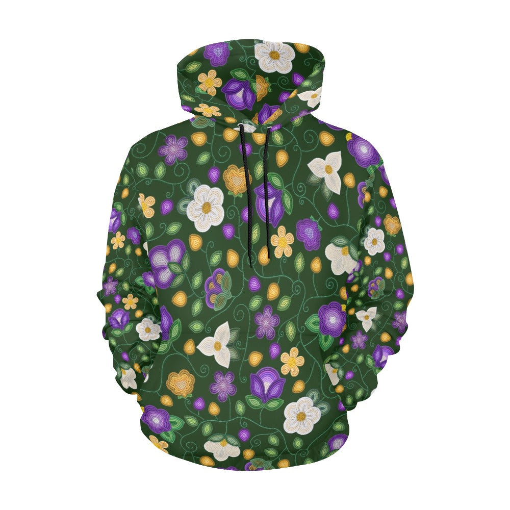 Midnight Moss Bloom Forest All Over Print Hoodie for Women (USA Size)