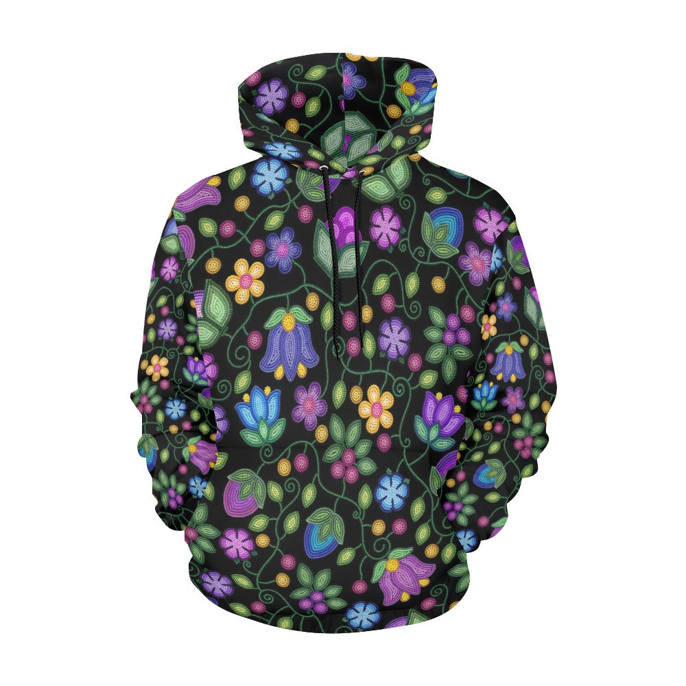 Bloom Uplift Black All Over Print Hoodie for Women (USA Size)