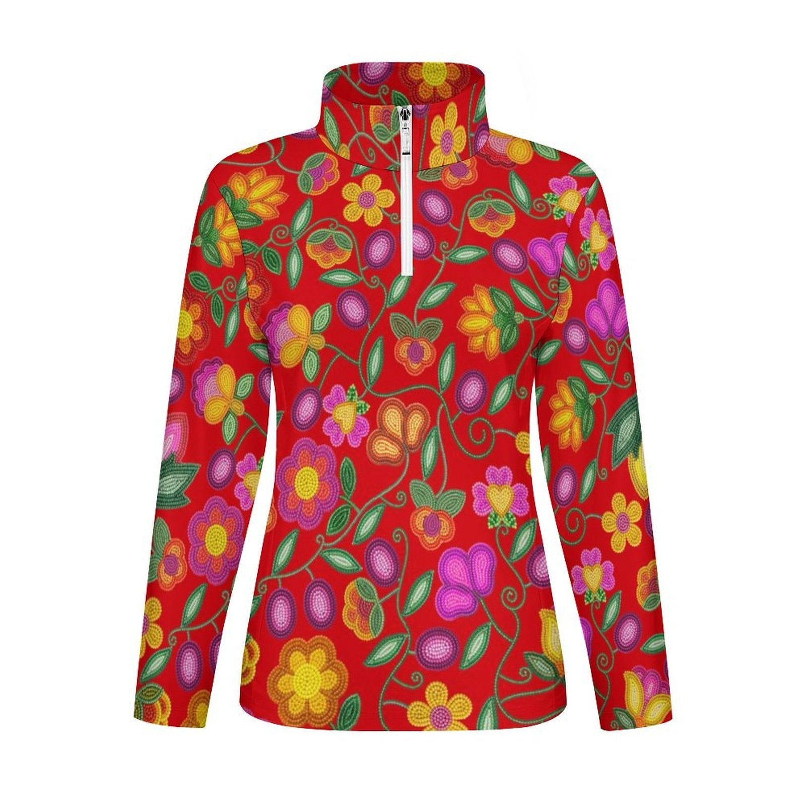 Boreal Bounty Red Long Sleeve Yoga Shirt