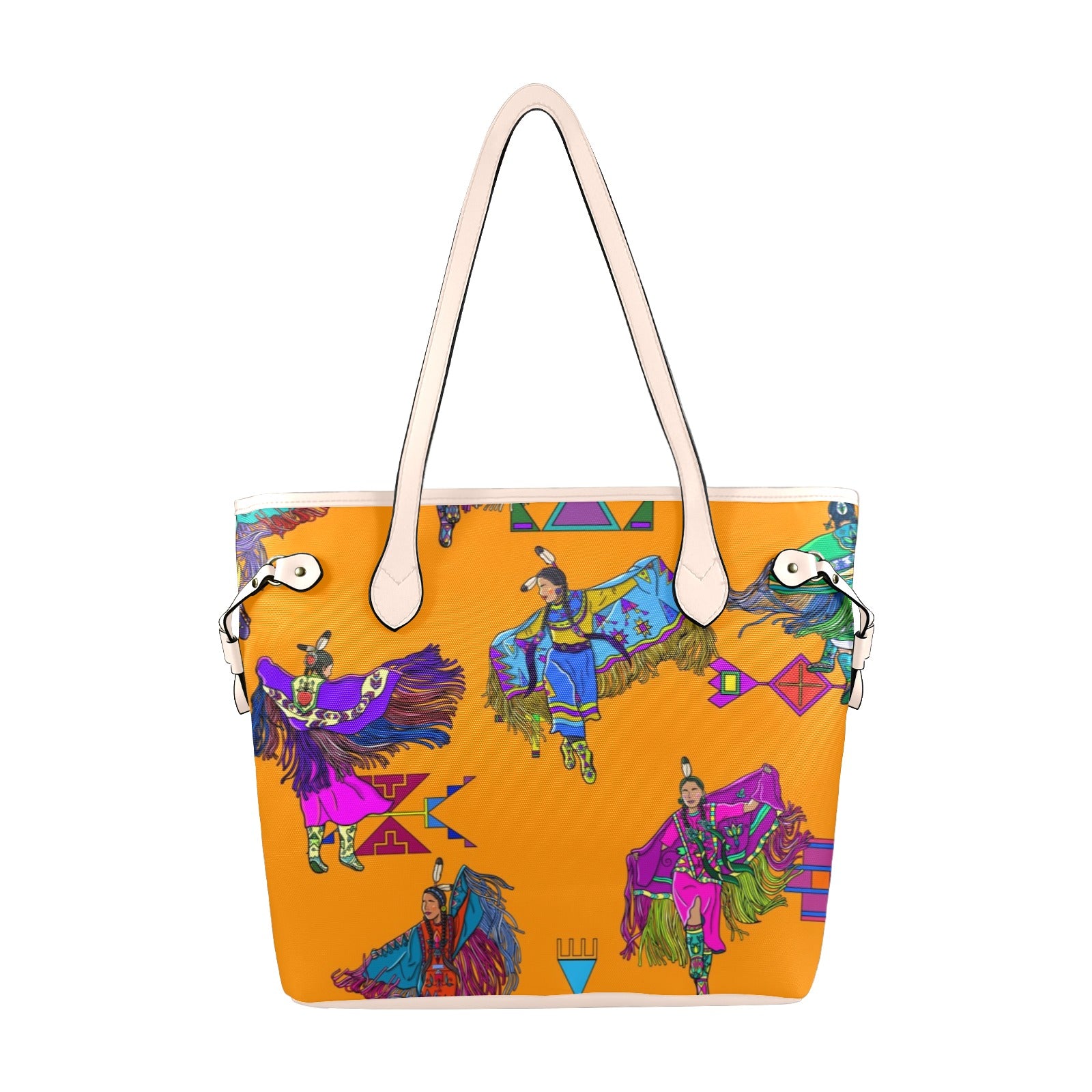 Women's Fancy Dancers Orange Clover Canvas Tote Bag
