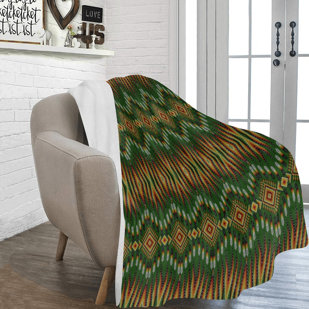 Fire Feather Green Ultra-Soft Micro Fleece Blanket 60"x80"