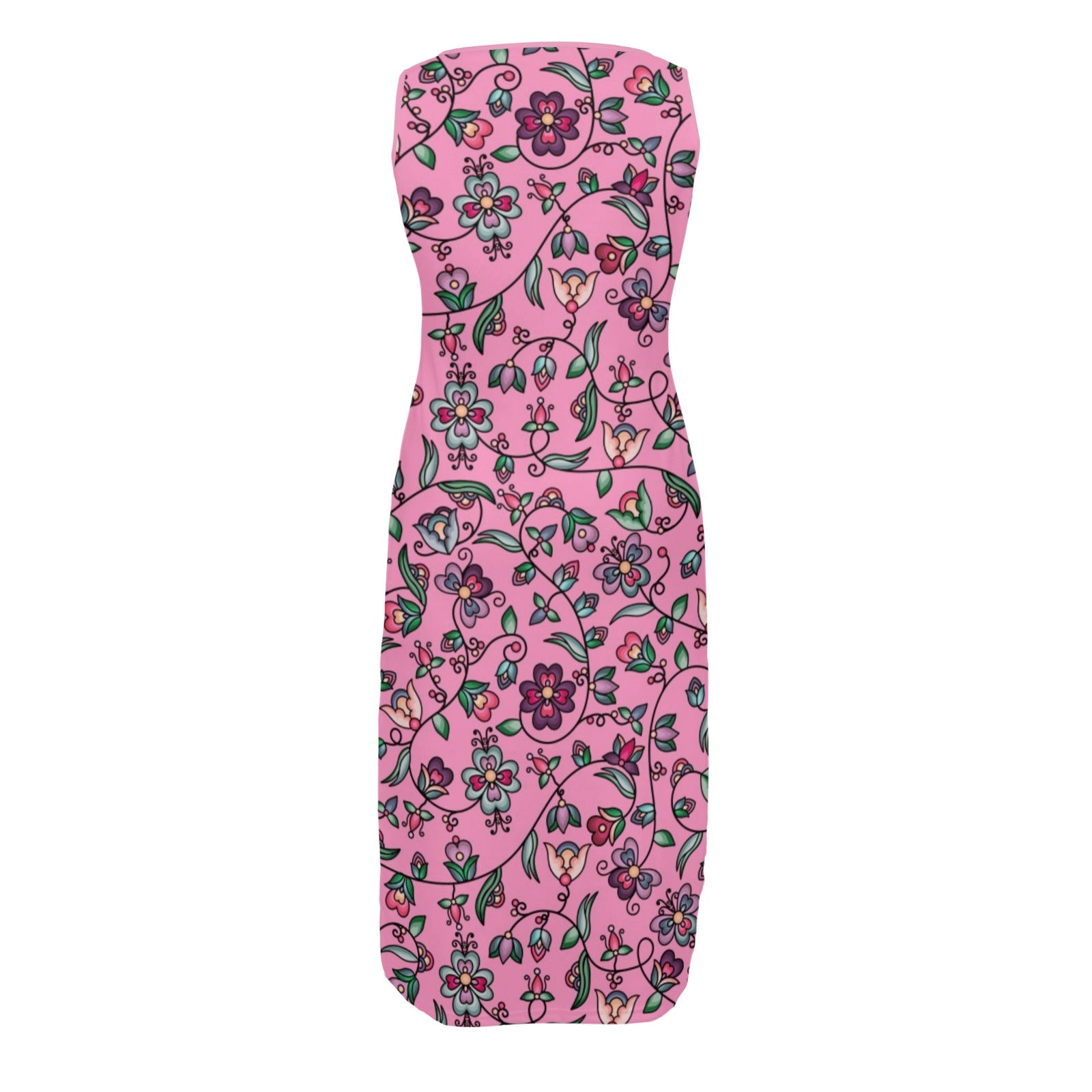 Amber Evening Garland Pink Phaedra Sleeveless Open Fork Long Dress