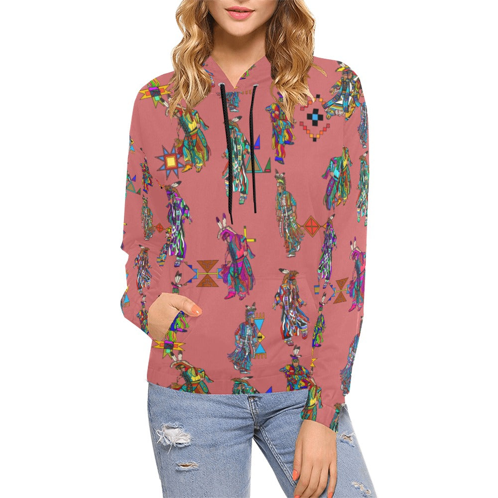Men's Grass Dancers Terra Cotta Hoodie for Women (USA Size)