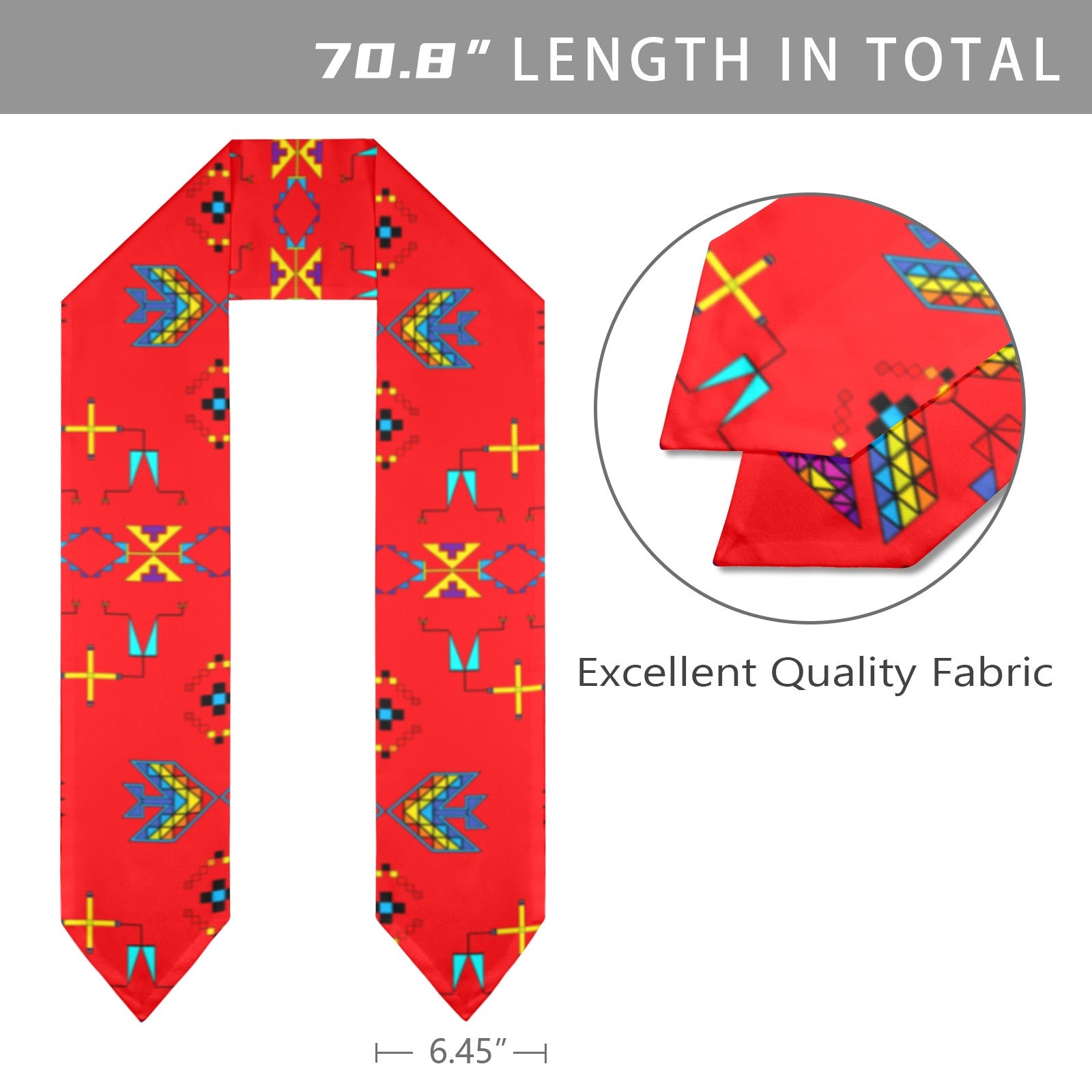 Rainy Chief Rainbow Red Graduation Stole