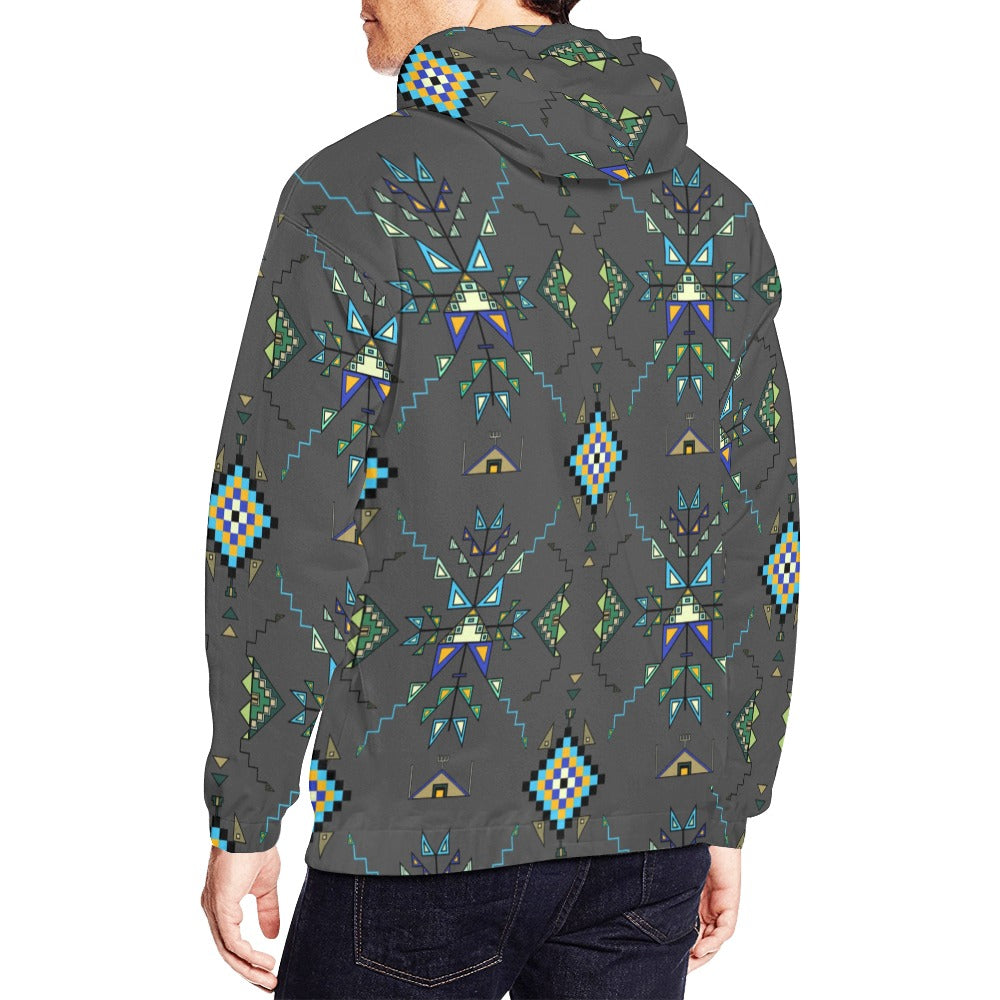 Bear Shield Dark Gray Hoodie for Men (USA Size)