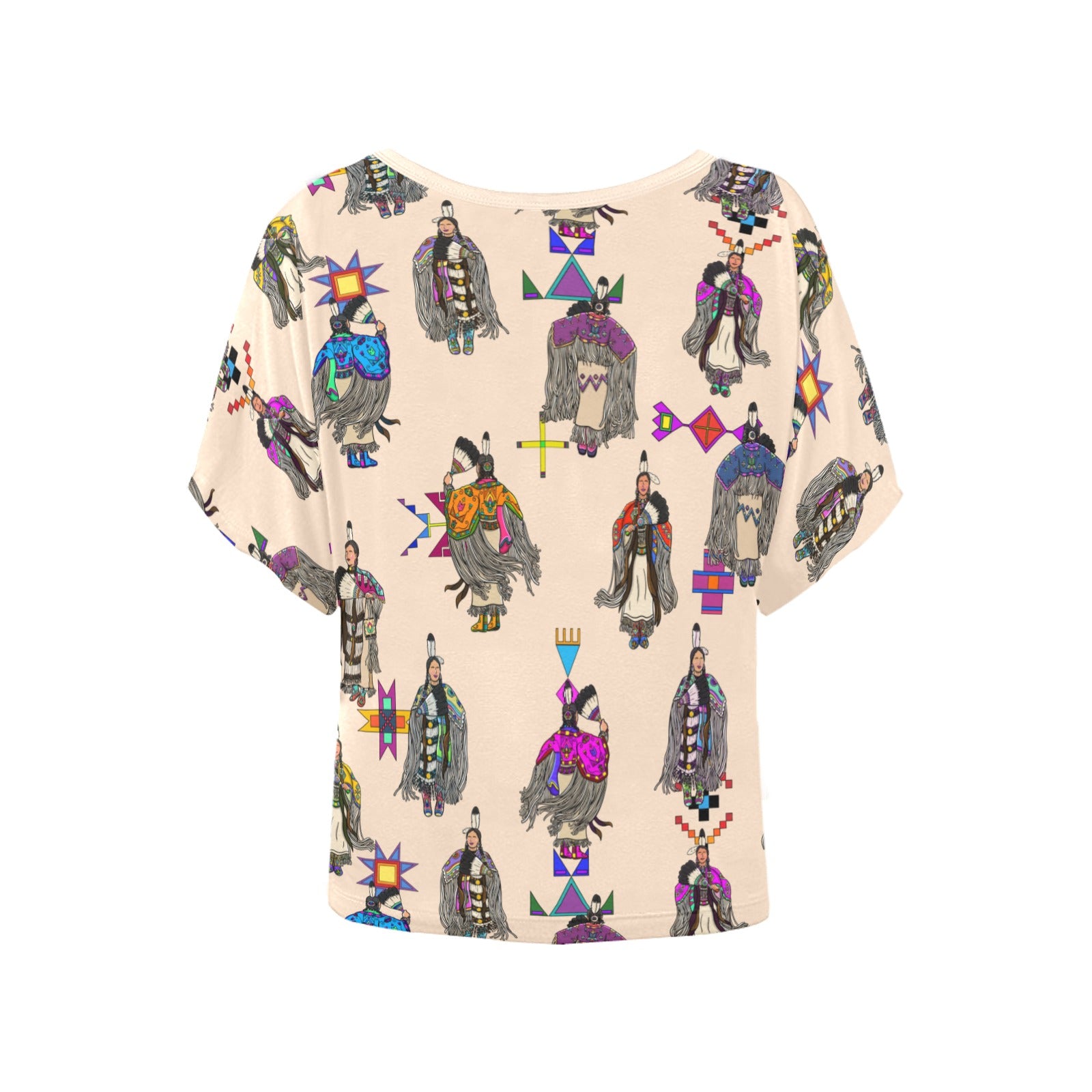 Women's Tradish Dancers  Muslin Women's Batwing-Sleeved Blouse T shirt