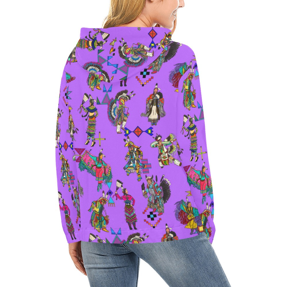 Grand Entry Dancers Purple Hoodie for Women (USA Size)