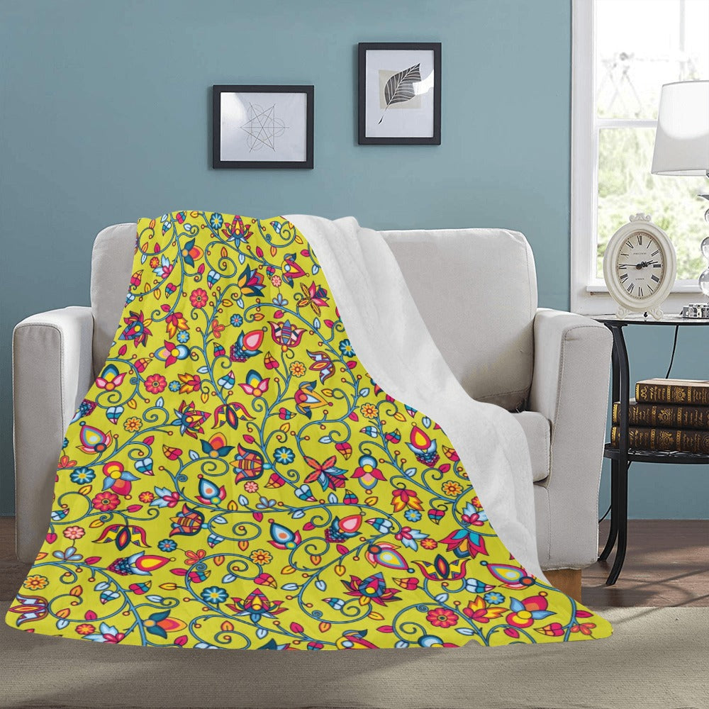 Thorny Path Yellow Grass Ultra-Soft Micro Fleece Blanket 60"x80"