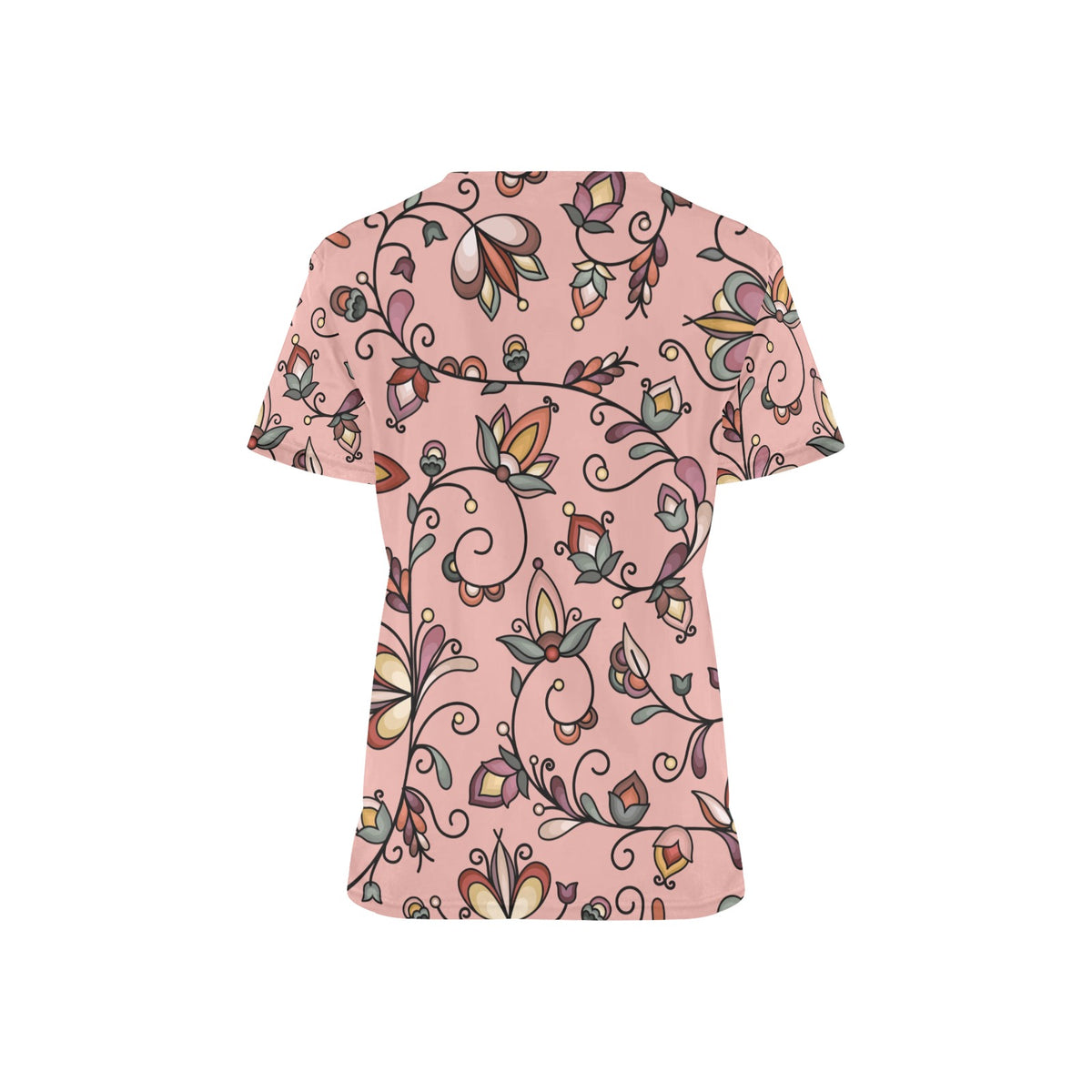 Burnt Sky Petals Peach Scrub Top