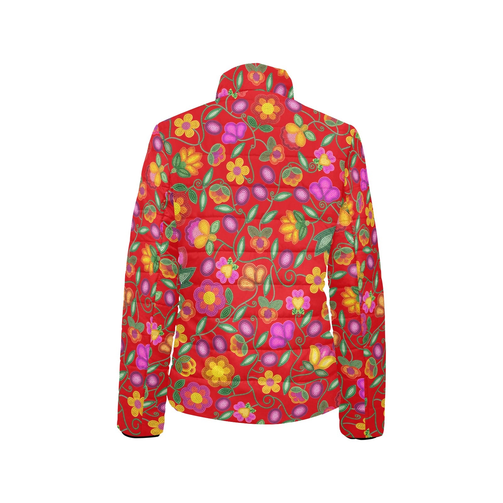 Boreal Bounty Red Women's Stand Collar Padded Jacket