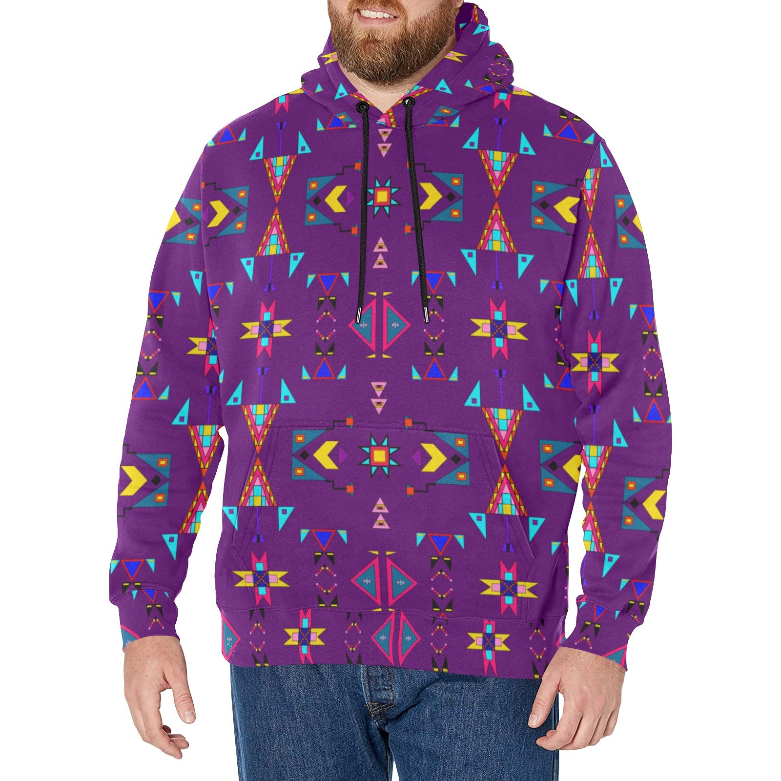 Enemy Territory Berry Men's Long Sleeve Fleece Hoodie