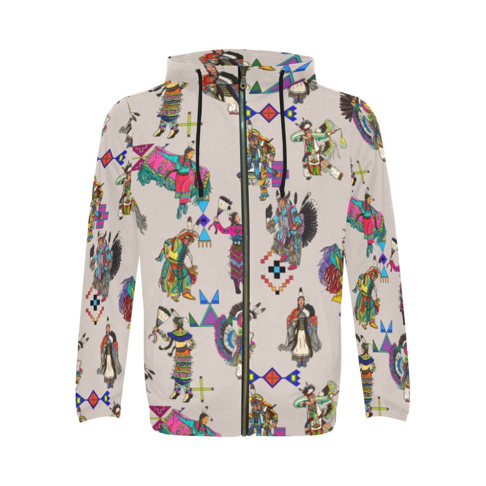 Grand Entry Dancers Muslin Men's Zipper Hoodie