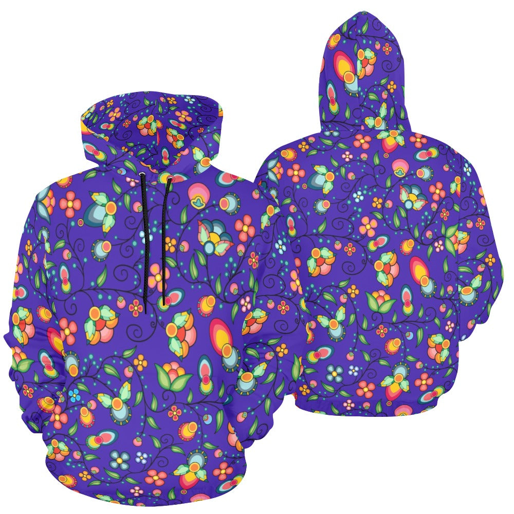 Floral Bounty Blue Hoodie for Men (USA Size)