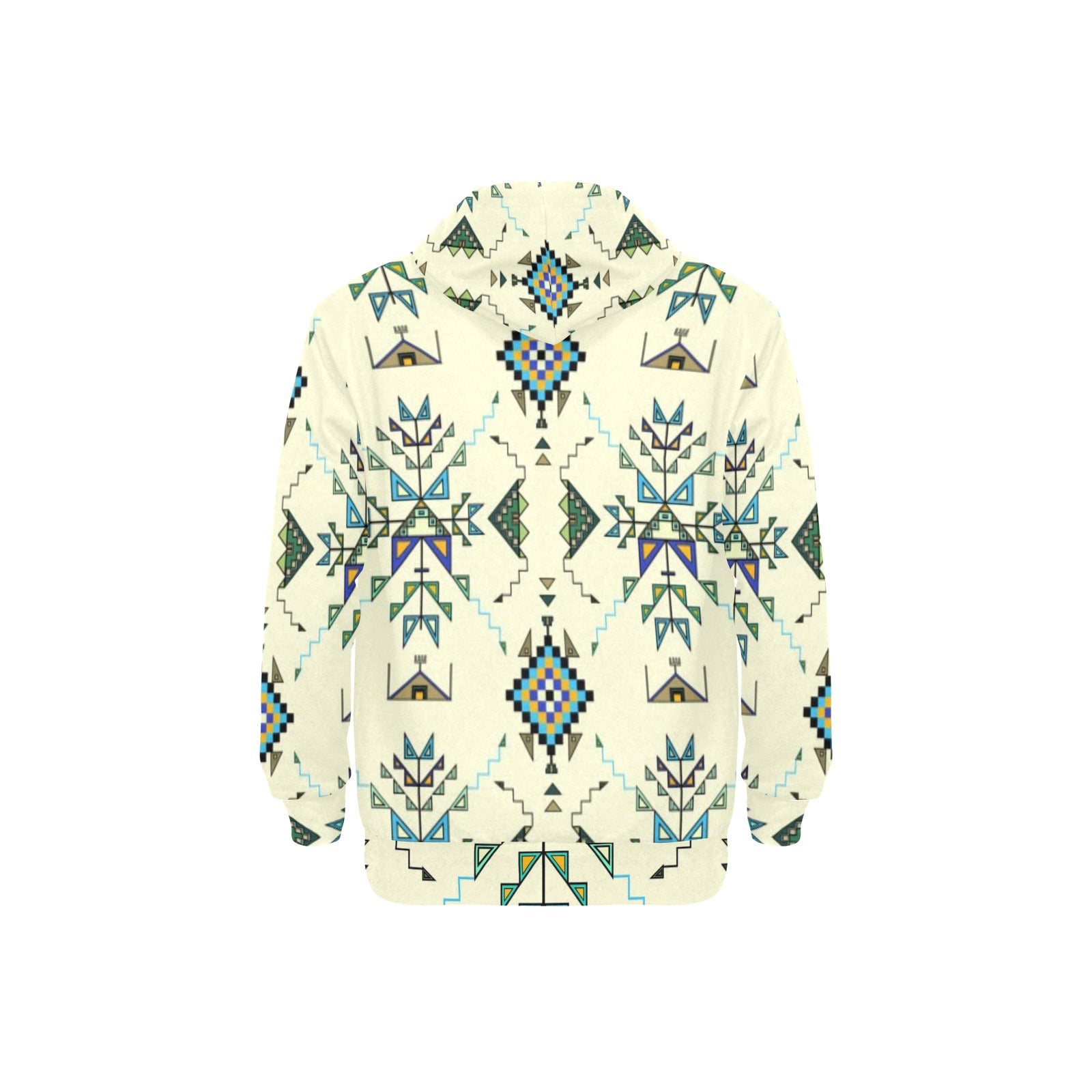 Bear Shield Cream Men's Long Sleeve Fleece Hoodie