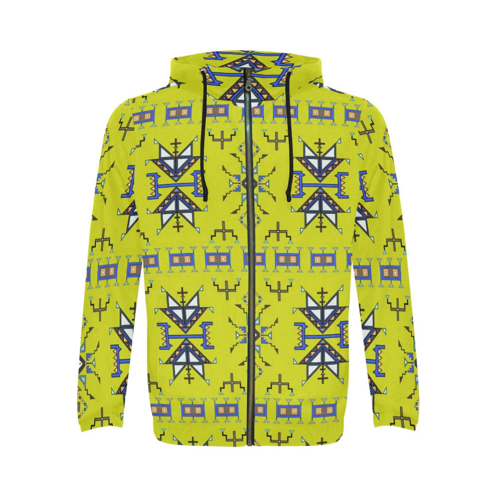 Eagle Strike Lime Men's Zipper Hoodie