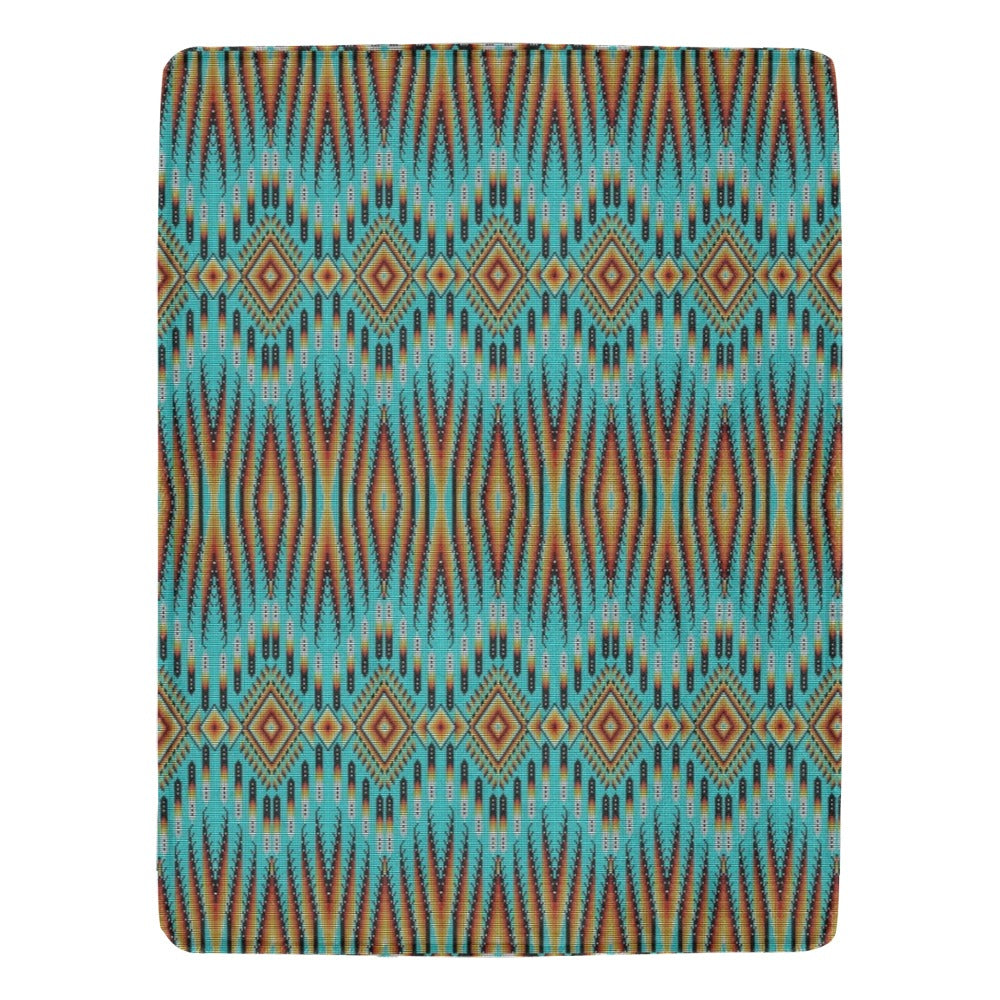 Fire Feather Turquoise Ultra-Soft Micro Fleece Blanket 60"x80"