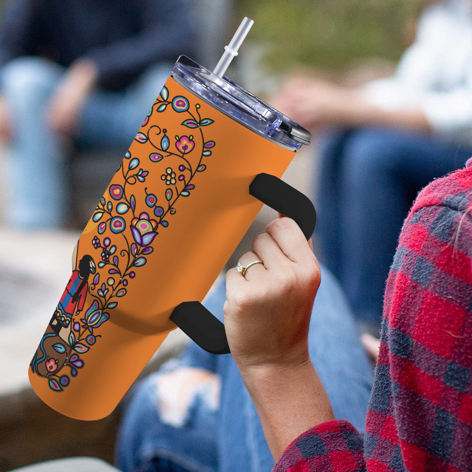 Rooted in Culture 40oz Tumbler with White Handle
