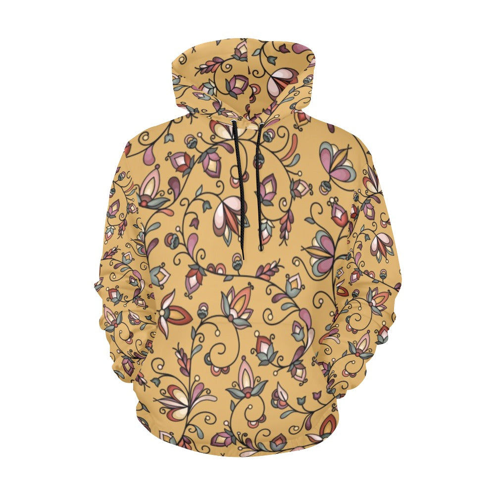 Burnt Sky Petals Gold Hoodie for Women (USA Size)