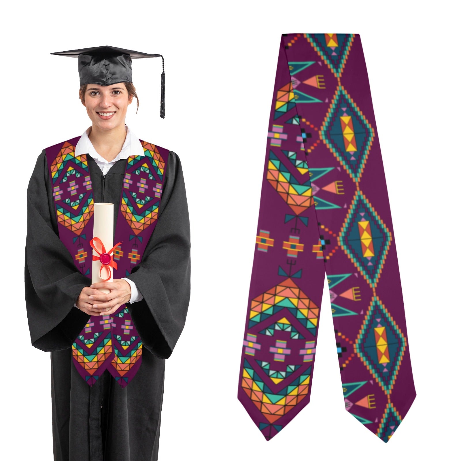 Travois Tipi Berry Graduation Stole
