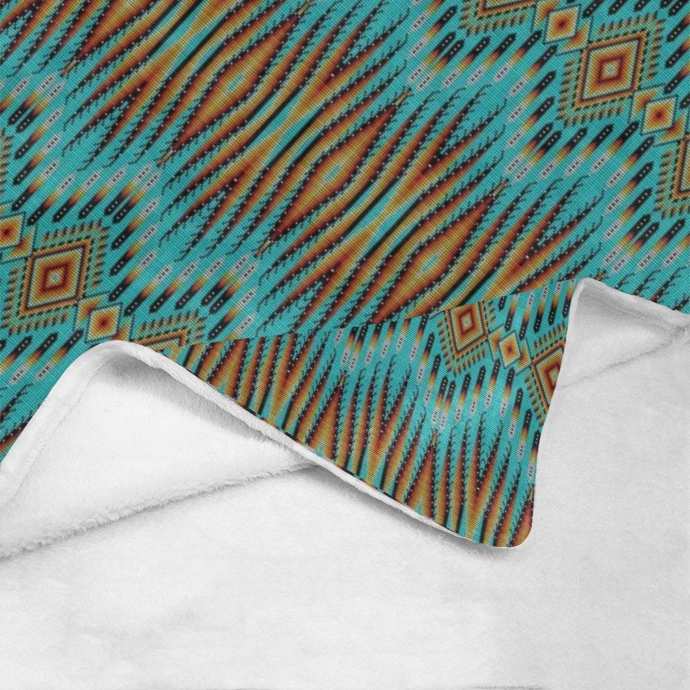 Fire Feather Turquoise Ultra-Soft Micro Fleece Blanket 60"x80"