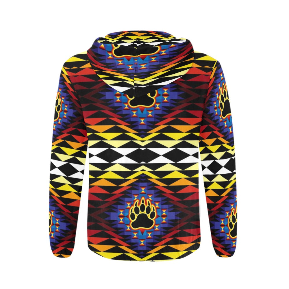 Sunset Bearpaw Blanket Men's Zipper Hoodie
