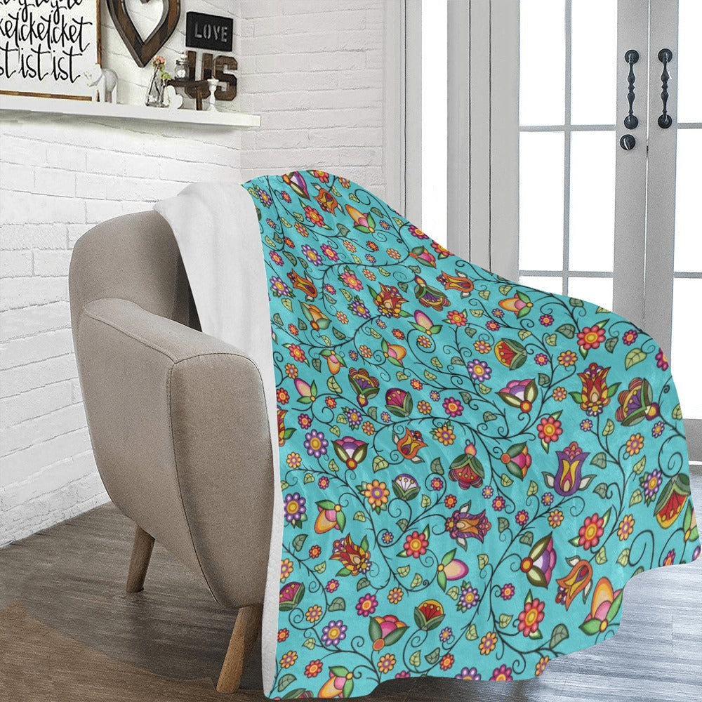 Heartbeat Petals Turquoise Ultra-Soft Micro Fleece Blanket 60"x80"