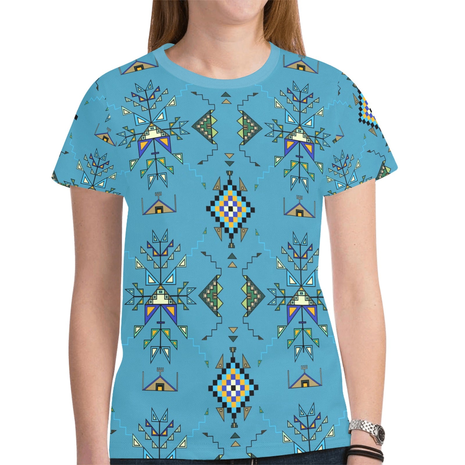 Bear Shield Blue T-shirt for Women