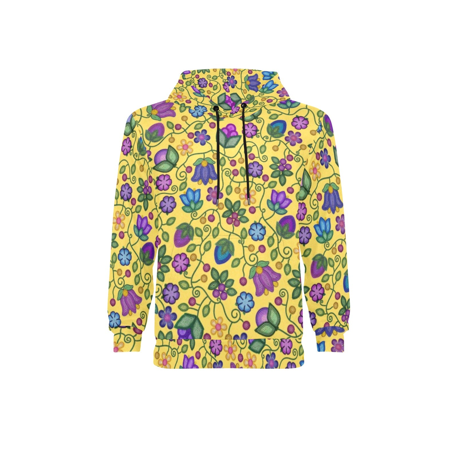 Bloom Uplift Yellow Men's Long Sleeve Fleece Hoodie