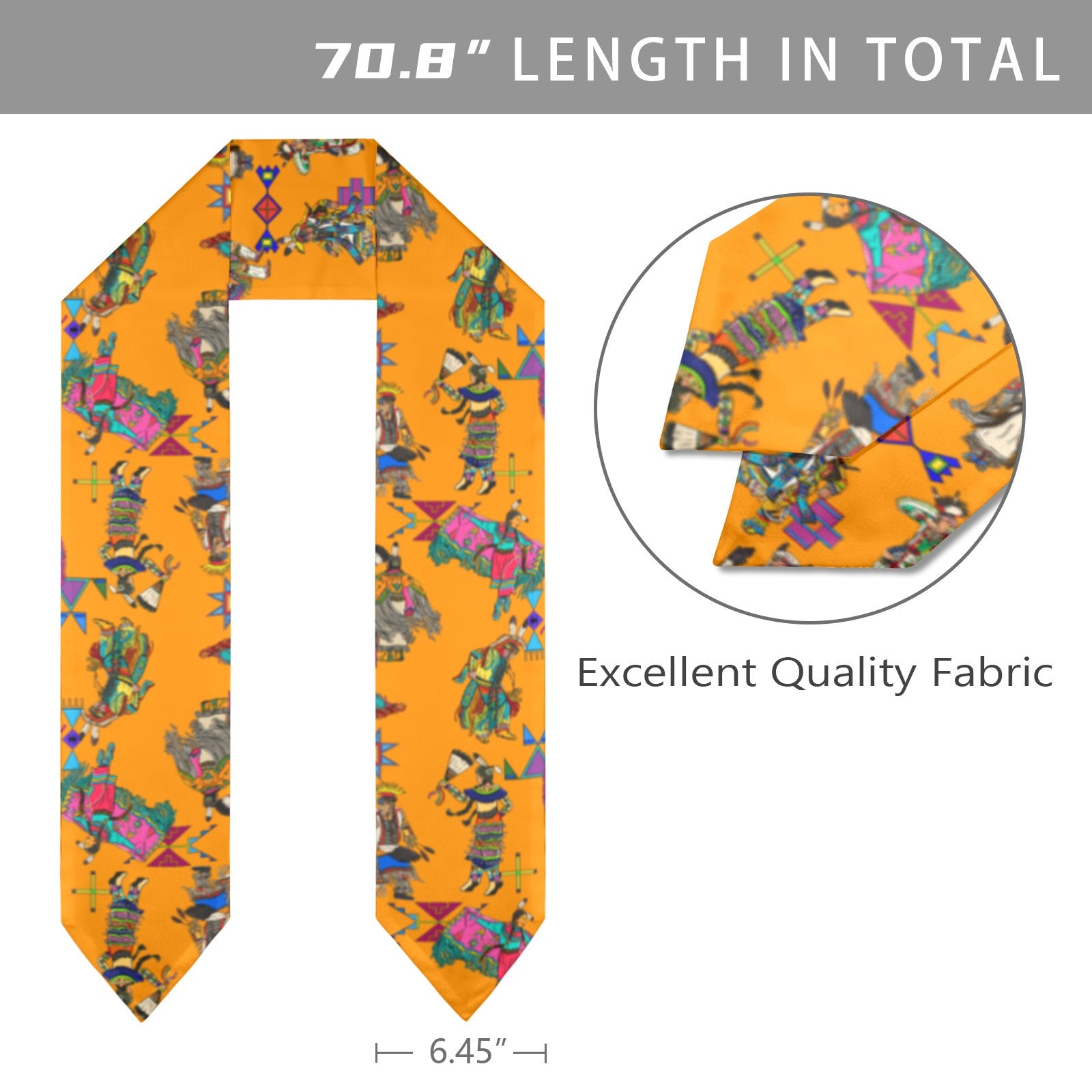 Grand Entry Dancers Orange Graduation Stole