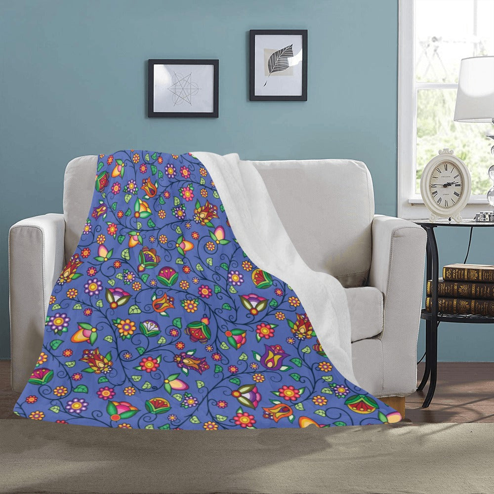 Heartbeat Petals Blue Ultra-Soft Micro Fleece Blanket 50"x60"