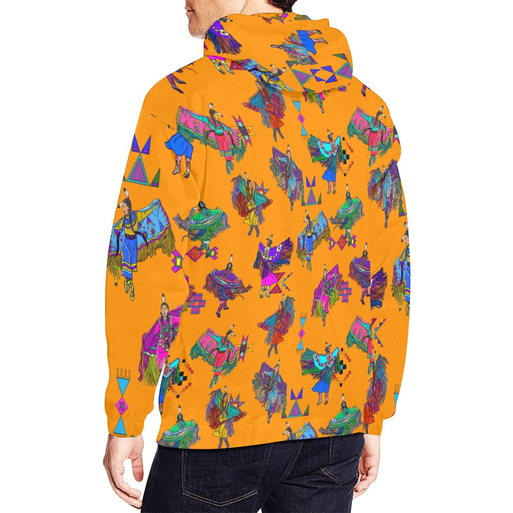 Women's Fancy Dancers Orange Hoodie for Men (USA Size)