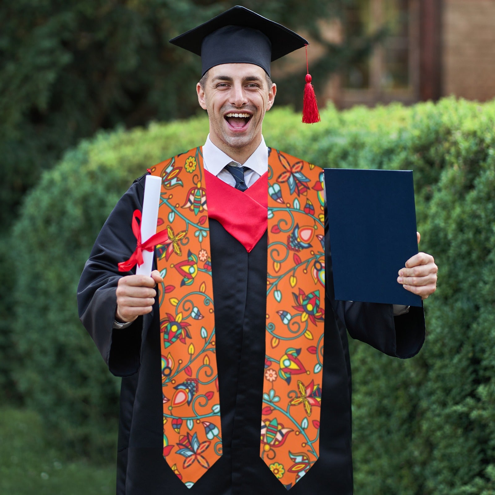 Thorny Path Orange Graduation Stole