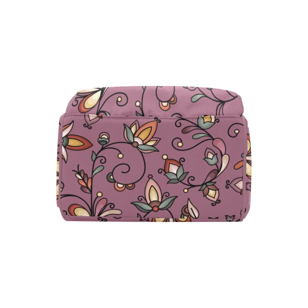 Burnt Sky Petals Magenta Multi-Function Diaper Backpack/Diaper Bag