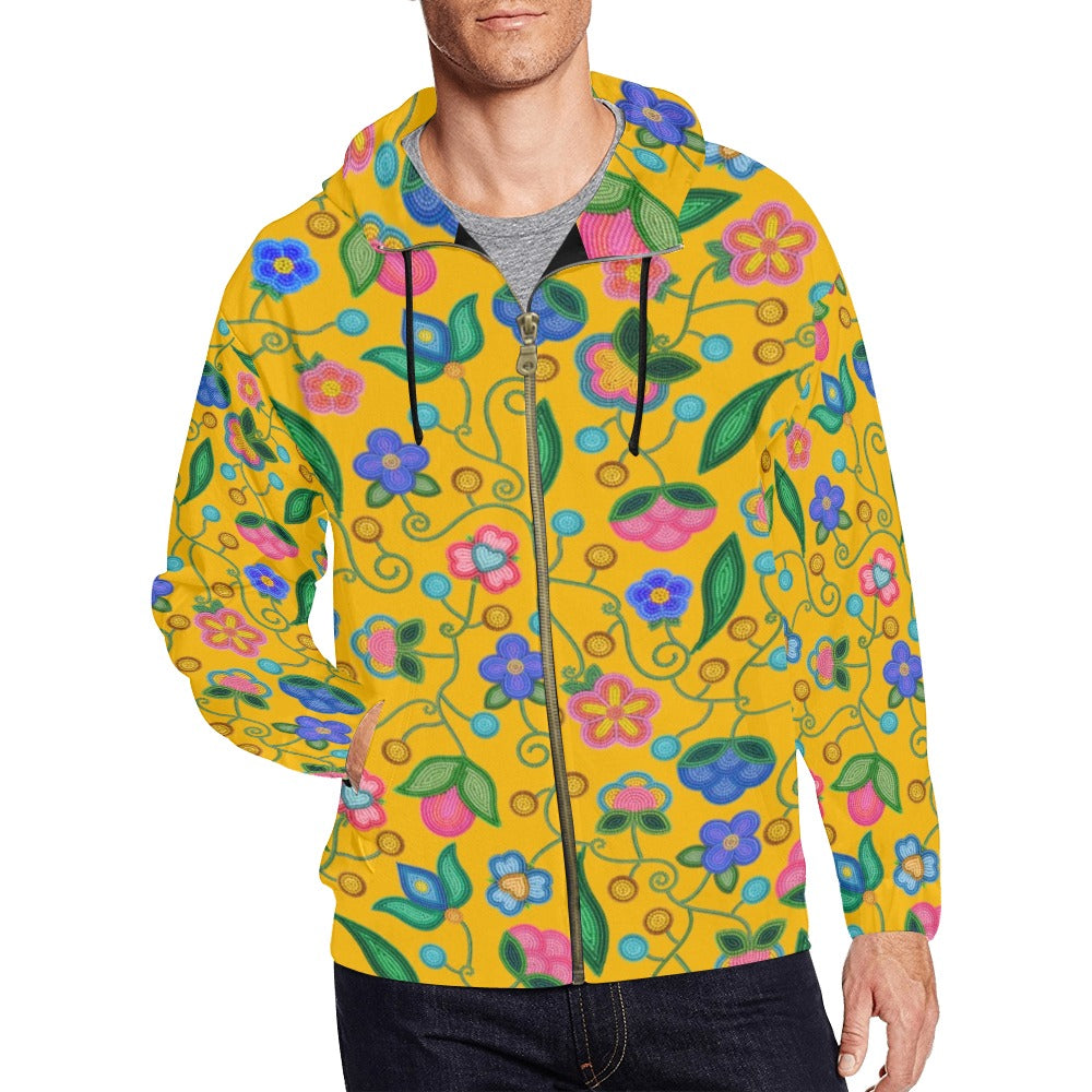 Skyberry Serenade Yellow Men's Zipper Hoodie
