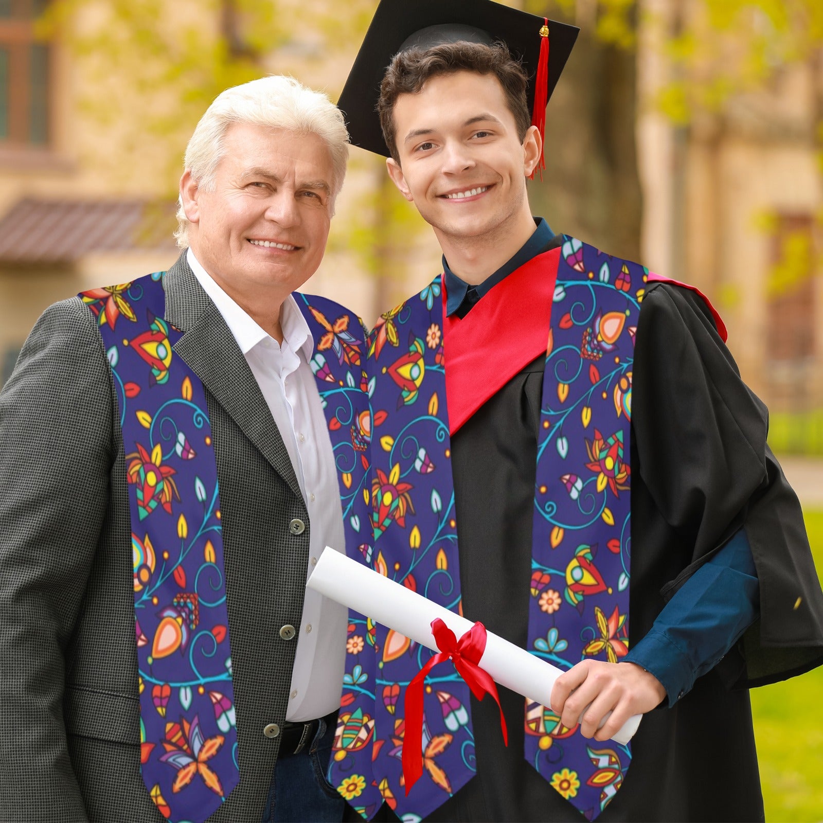 Thorny Path Blue Graduation Stole