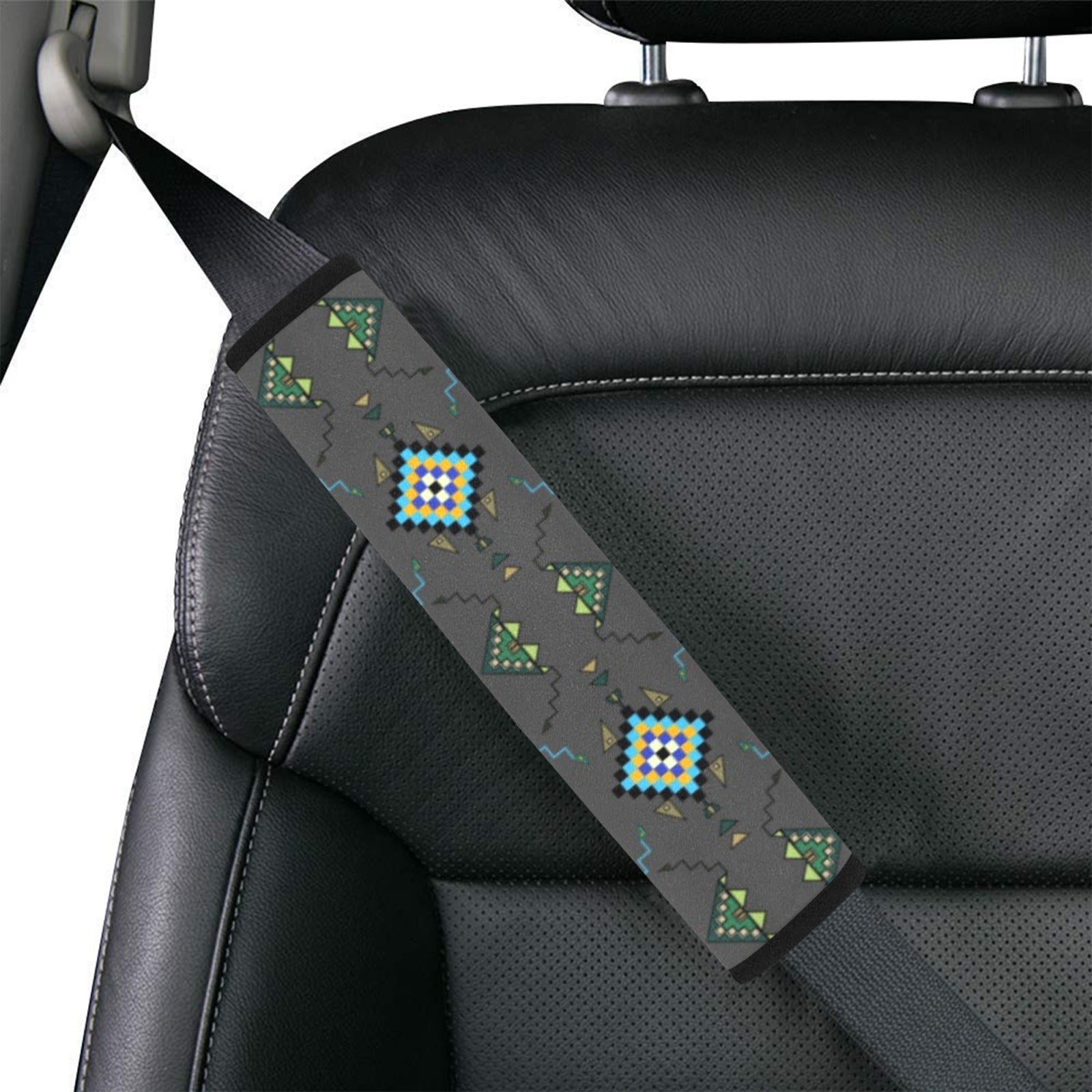 Bear Shield Gray Car Seat Belt Cover 7''x12.6'' (Pack of 2)