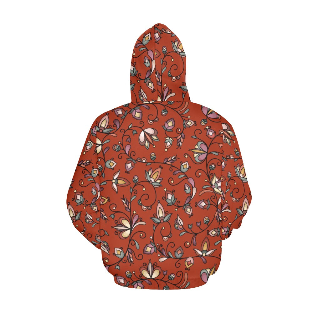 Burnt Sky Petals Red Hoodie for Women (USA Size)
