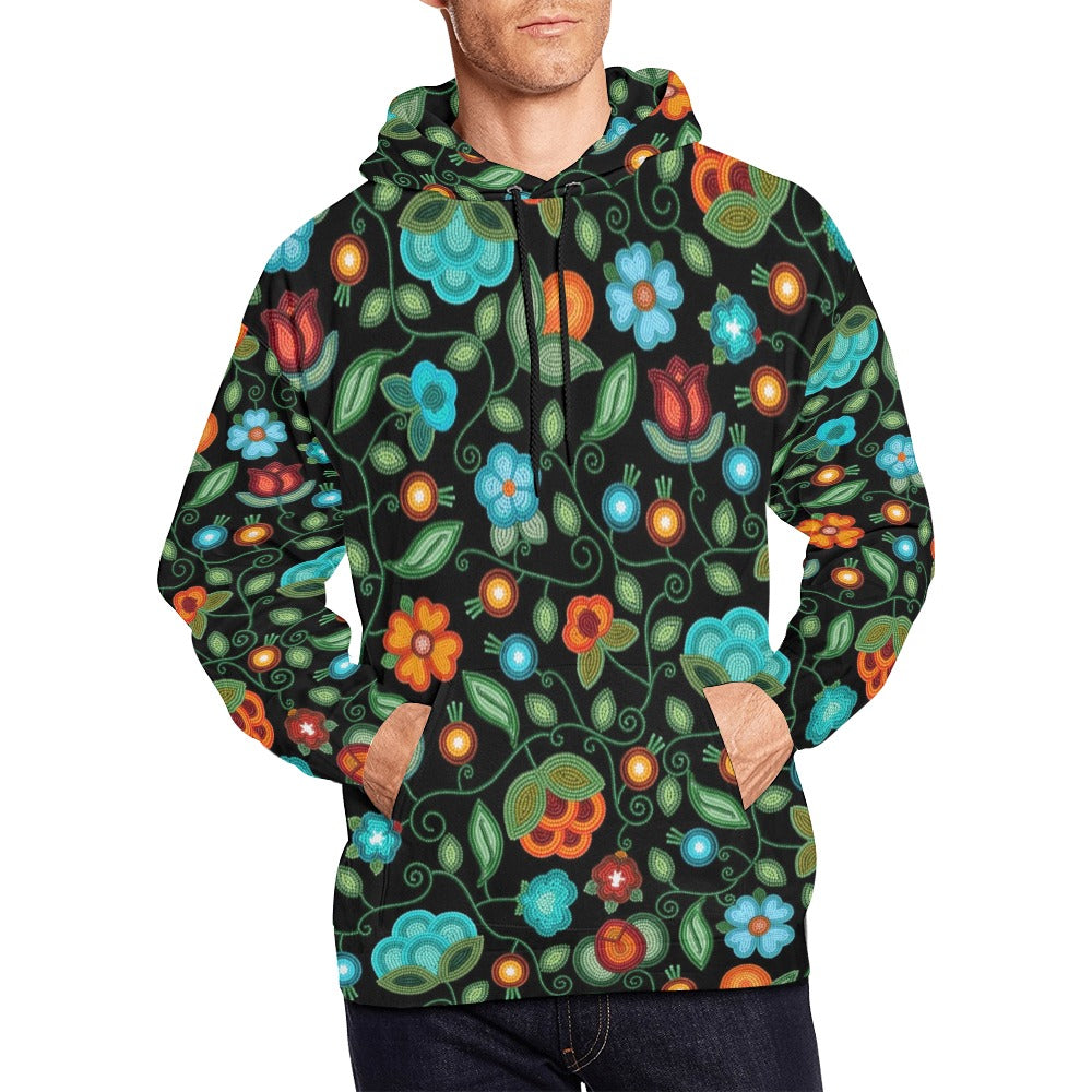Prairie Fire Petals Black Hoodie for Men (USA Size)