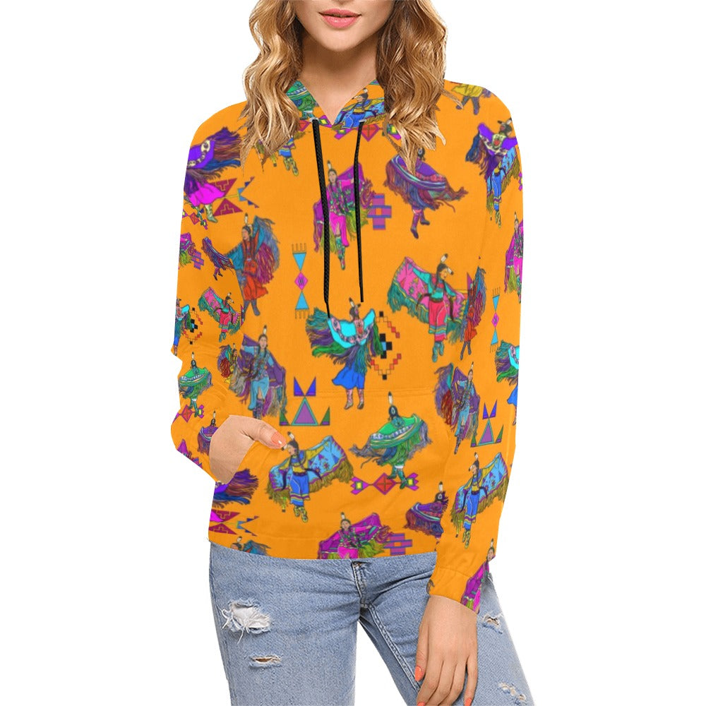 Women's Fancy Dancers Orange Hoodie for Women (USA Size)