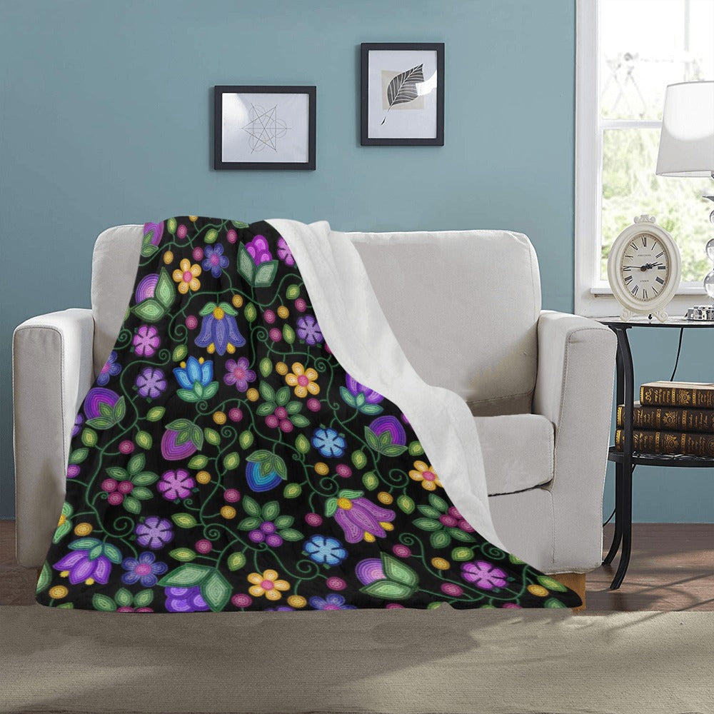 Bloom Uplift Black Ultra-Soft Micro Fleece Blanket 40"x50"