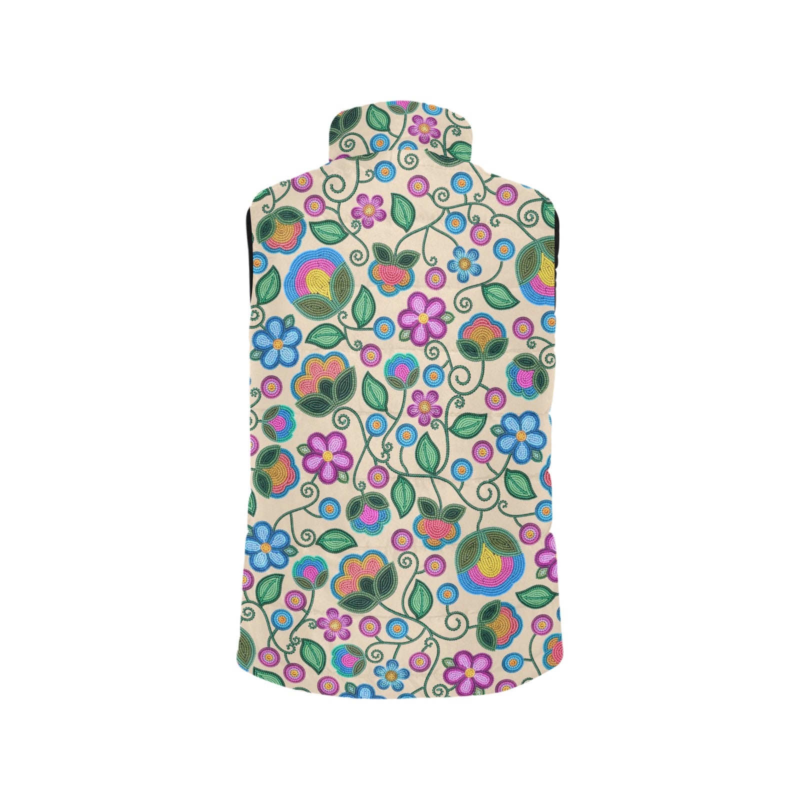 Turquoise Sunbeam Cream Women's Padded Vest Jacket