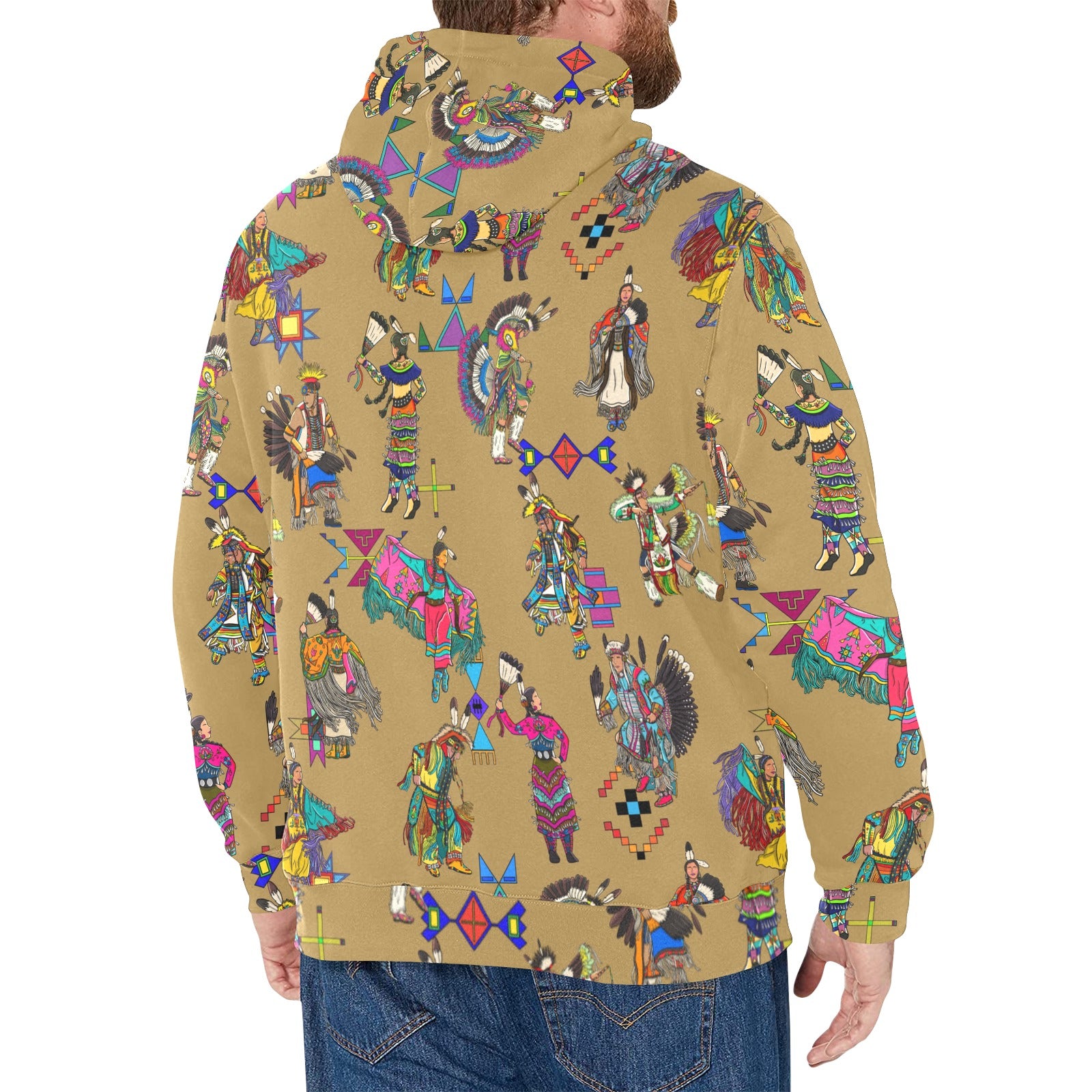 Grand Entry Dancers Earth Men's Long Sleeve Fleece Hoodie