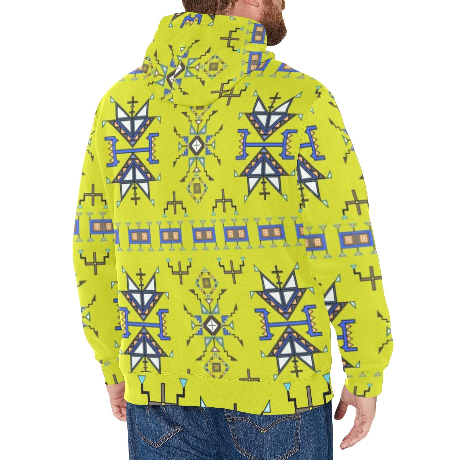 Eagle Strike Lime Men's Long Sleeve Fleece Hoodie