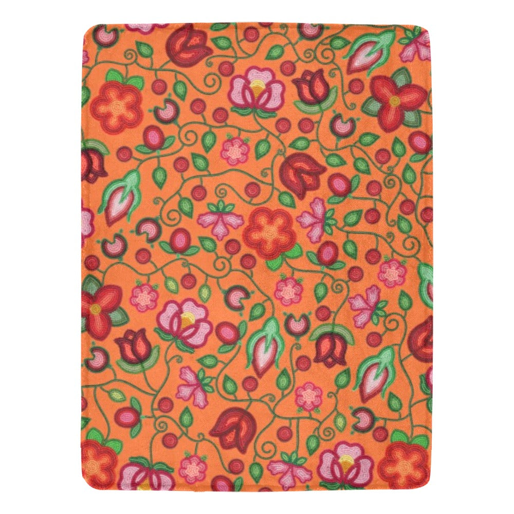 Rose Reverie Orange Ultra-Soft Micro Fleece Blanket 60"x80"