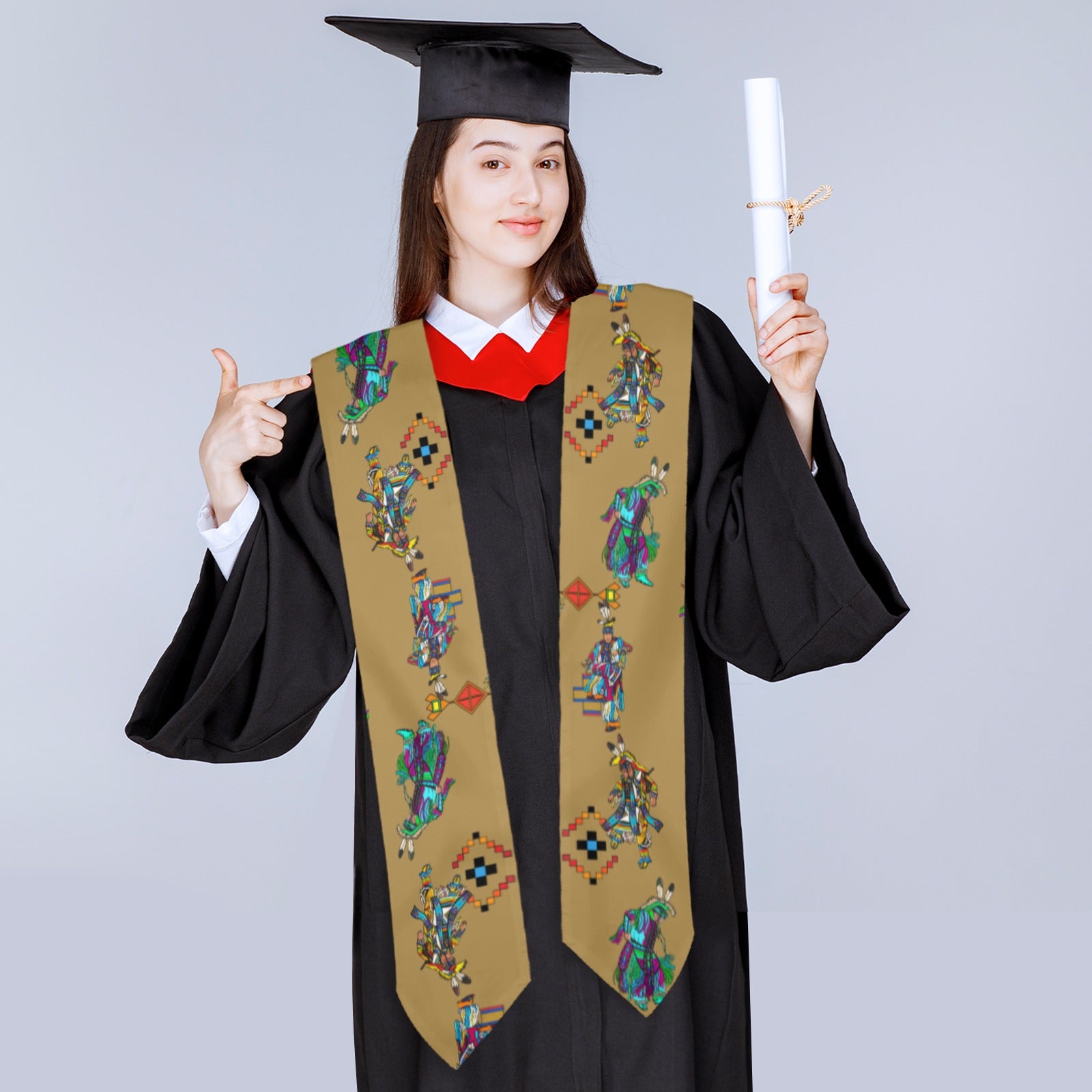 Men's Grass Dancers Earth Graduation Stole