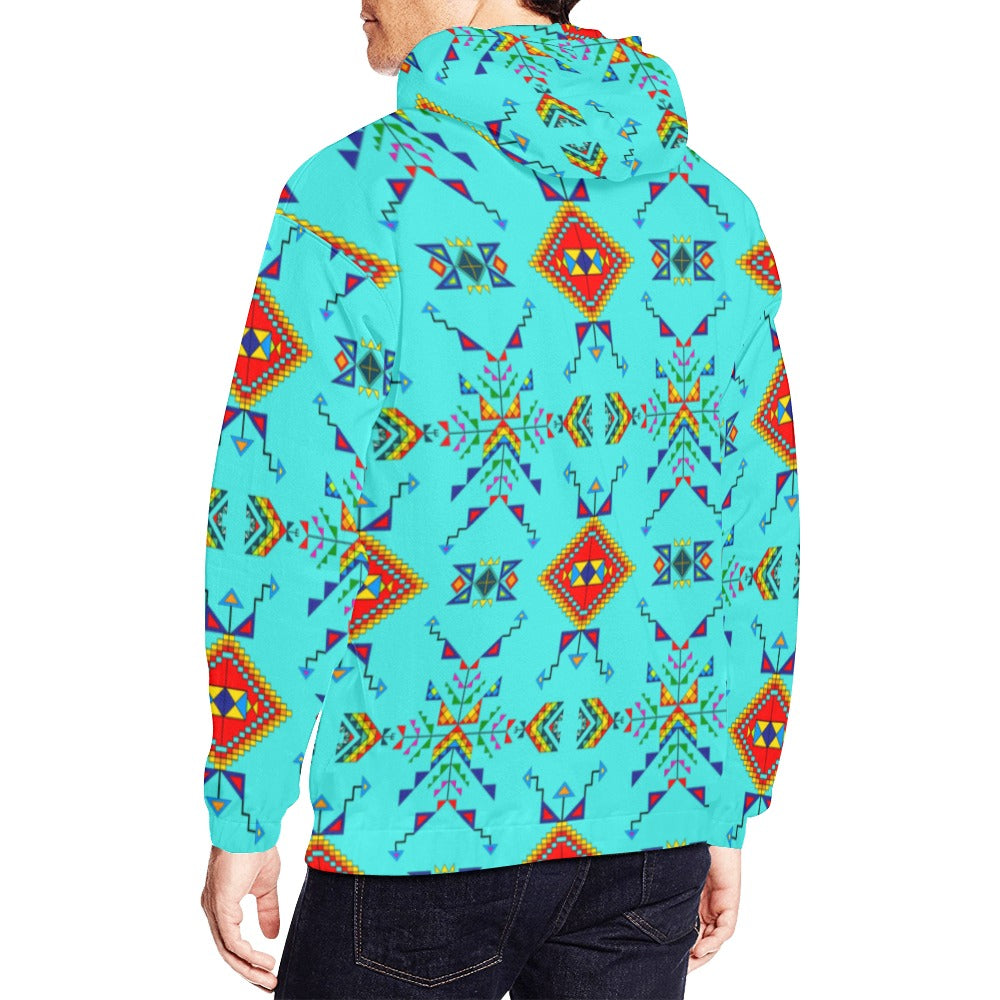 Buffalo Jump Turquoise Hoodie for Men (USA Size)